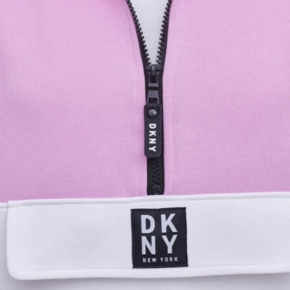 New-dkny Color Block Half-Zip Tech Crop Pullover - Picture 5 of 15